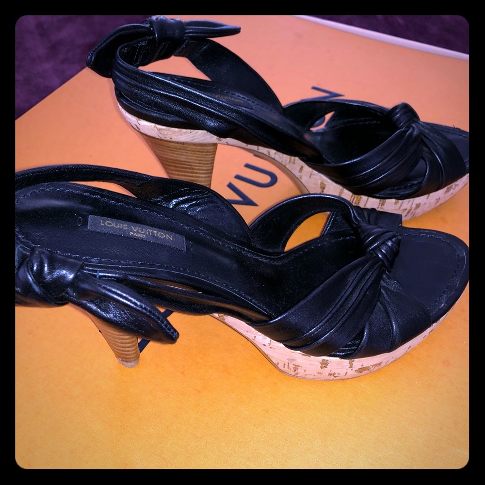Louis Vuitton Black Cork Heels